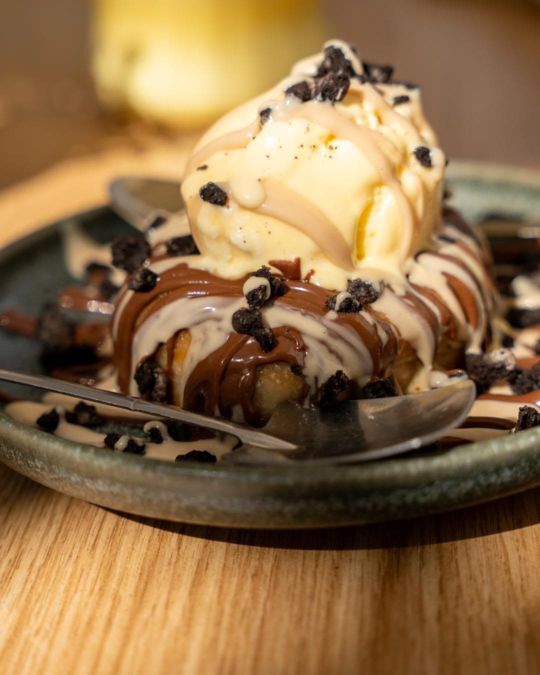 Coulant de chocolate con helado en Bandarra